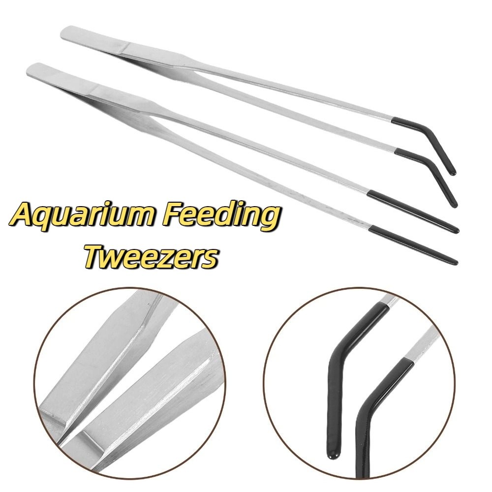 2Pcs Stainless Steel Aquarium  - огляд і ціна Feeding Tong Stainless